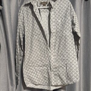 Ariat White and Gray Geometric Button-Up Shirt